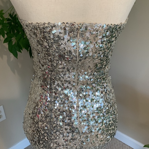 Forever 21 Silver Sequin Evening Dress - Picture 5 of 7